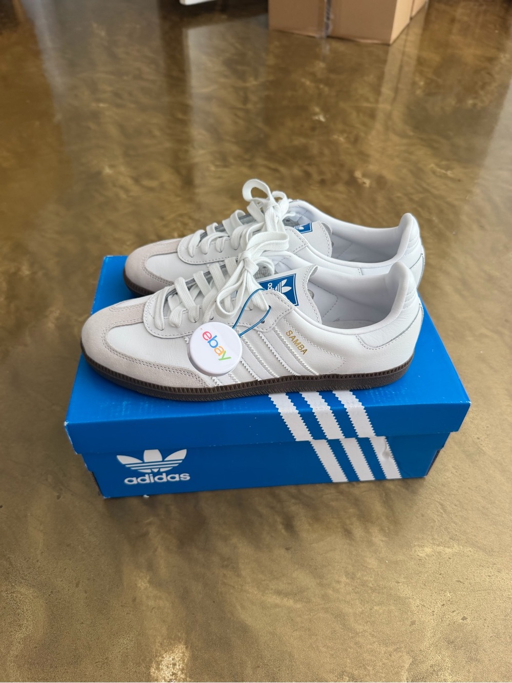 adidas Samba Low Top Sneakers in White and Gum